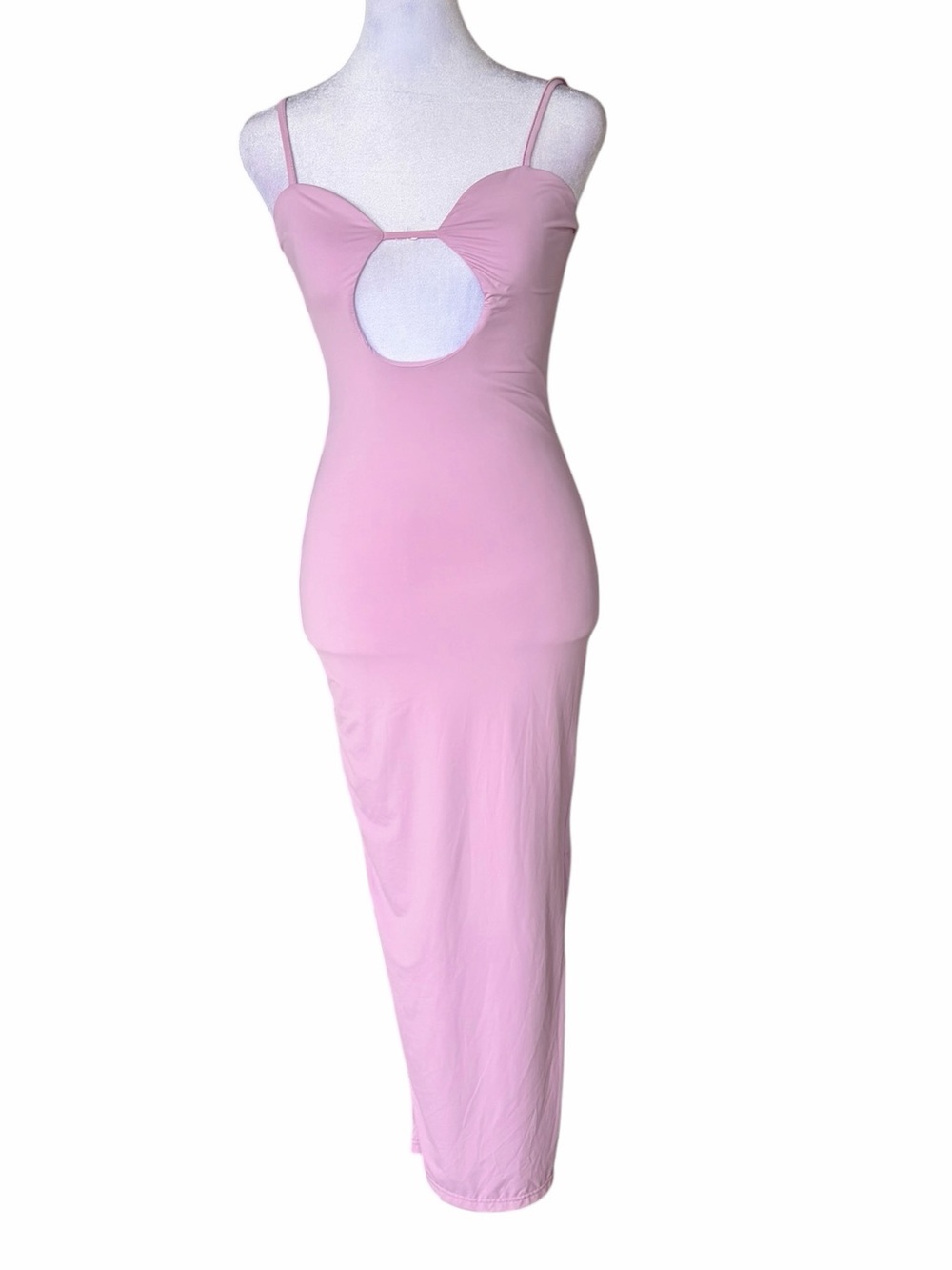 Peppermayo Light Lilac Midi Dress with Circular Front Cutout